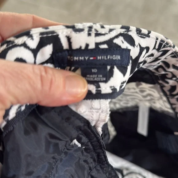 TOMMY HILFIGER Navy Blue Waverly Print Slim Pants- Size 10 - Picture 7 of 10